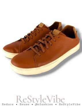 OLUKAI Men’s Size 9 Shoe Sneaker Genuine Leather Upper LAE’ AHI LI ‘ILI Casual